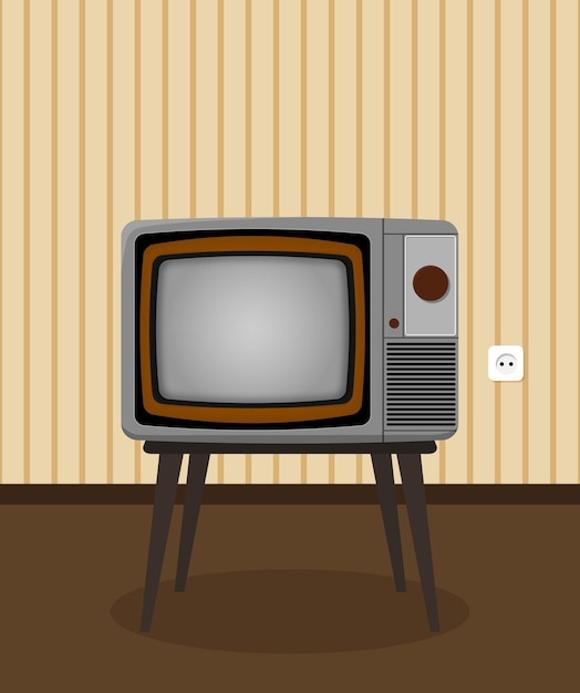 Design of a 20th century room with a TV