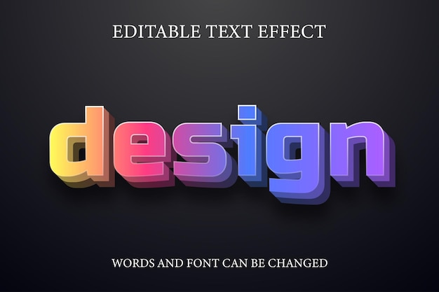 Vettore design effetto di testo in stile colorato 3d