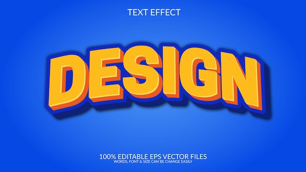 Design 3D Fully Editable Eps Vector Text Effect