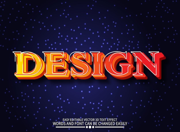 Vector design 3d text effect full editable