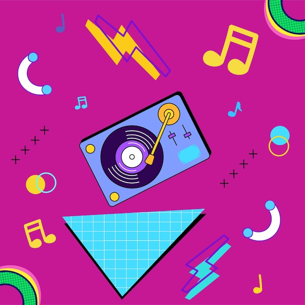 Design 90's retro music concept