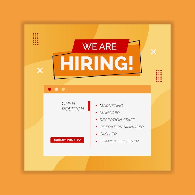 design abstract we are hiring template