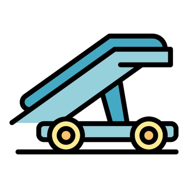 Design airplane stairs icon outline vector Travel airport Plane ladder color flat