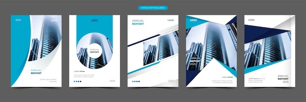 Vector design of annual report cover template set