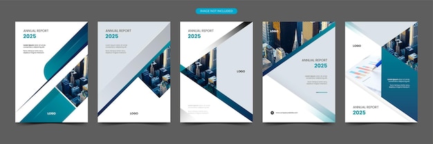 Vector design of annual report cover template set