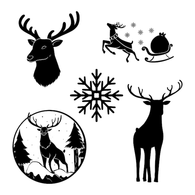 Vector design asset christmas silhouette vector