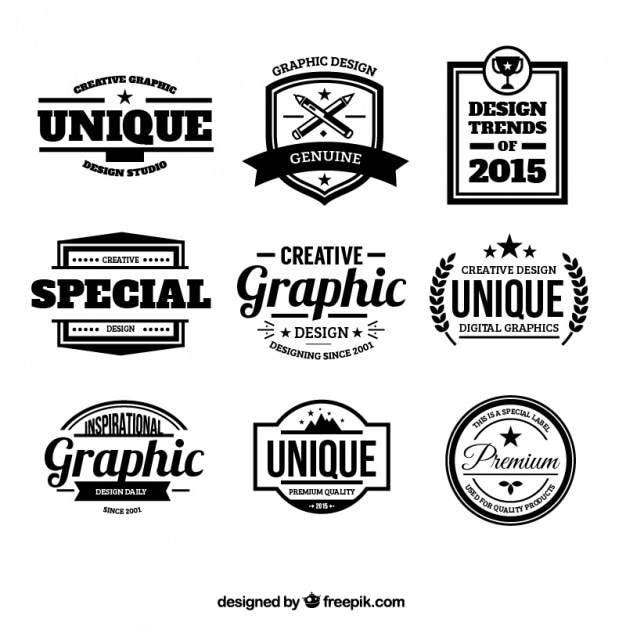 Vector design badges in retro style