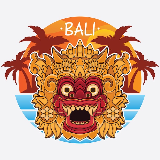 Vector design bali island logo