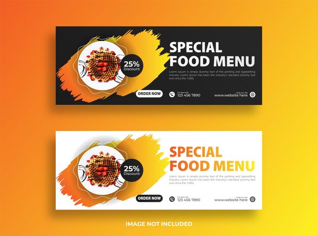 Vector design banner for social networks template facebook cover special food menu template