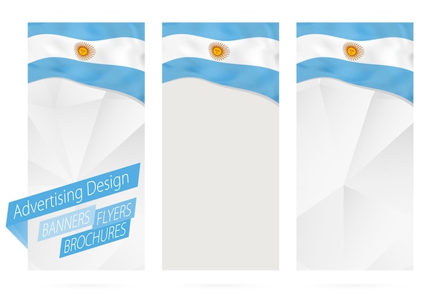 Design of banners flyers brochures with flag of Argentina