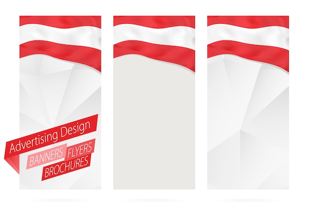 Design of banners flyers brochures with flag of Austria