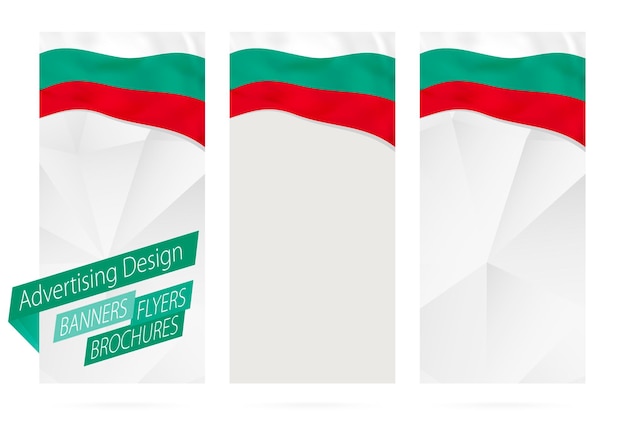 Vector design of banners flyers brochures with flag of bulgaria