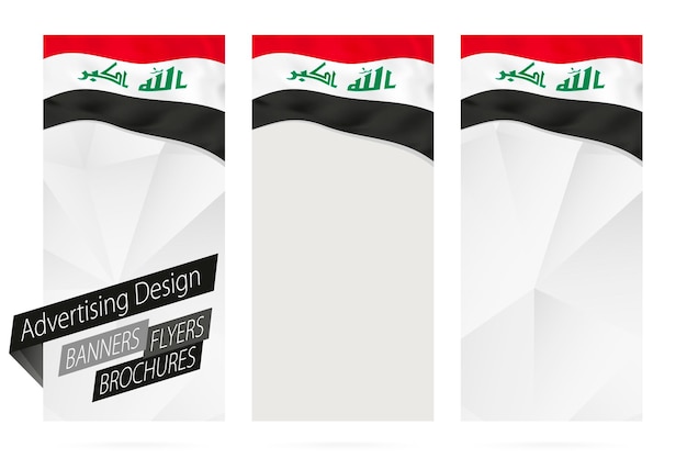 Design of banners flyers brochures with flag of Iraq