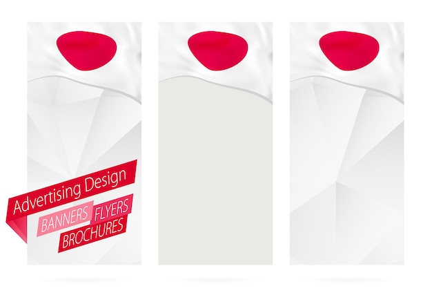 Design of banners flyers brochures with flag of Japan