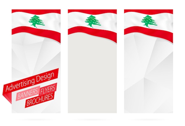 Design of banners flyers brochures with flag of Lebanon