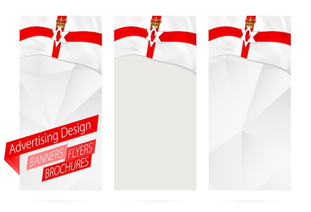 Design of banners flyers brochures with flag of Northern Ireland