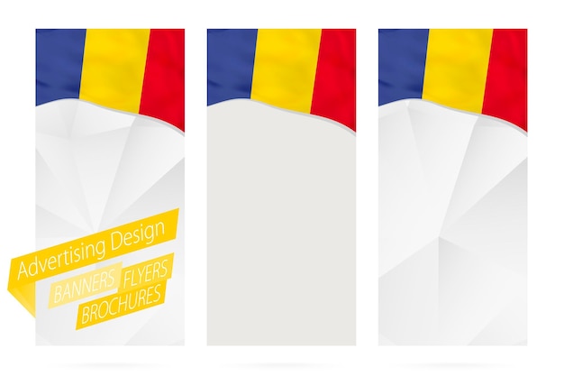 Design of banners flyers brochures with flag of Romania