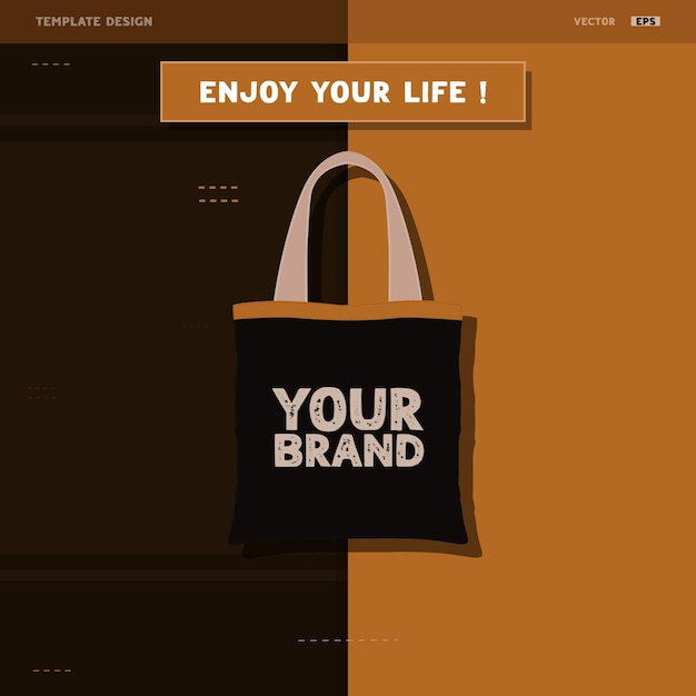 Design a black bag for your best product on a yellow background template design