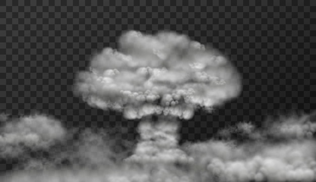 Design of bomb explode Smoke mushroom vector illustration isolated on transparent background