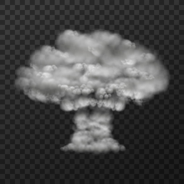 Design of bomb explode Smoke mushroom vector illustration isolated on transparent background