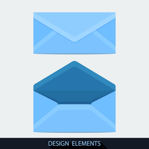 Vector design of both open and closed envelope in flat style. vector