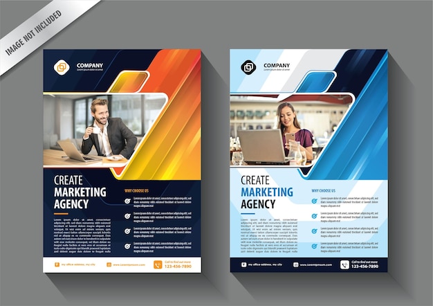 Modello di business flyer brochure design per relazione annuale