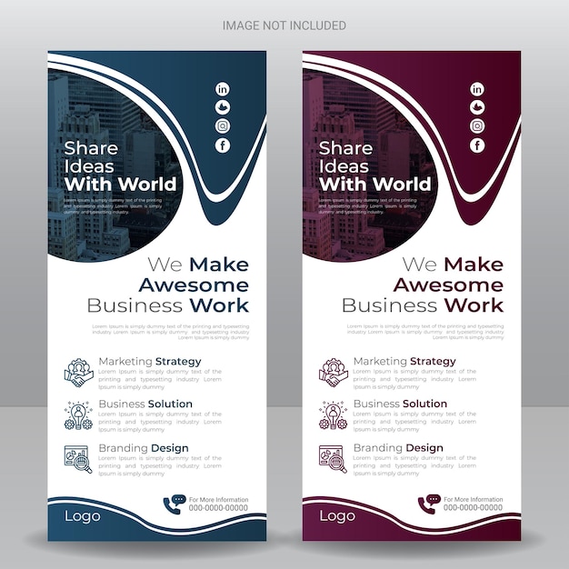 Design business roll-up banner design attività di marketing creativo