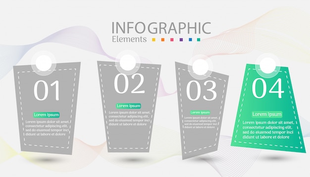 Elemento del grafico infographic di opzioni di modello di progettazione 4 affari.