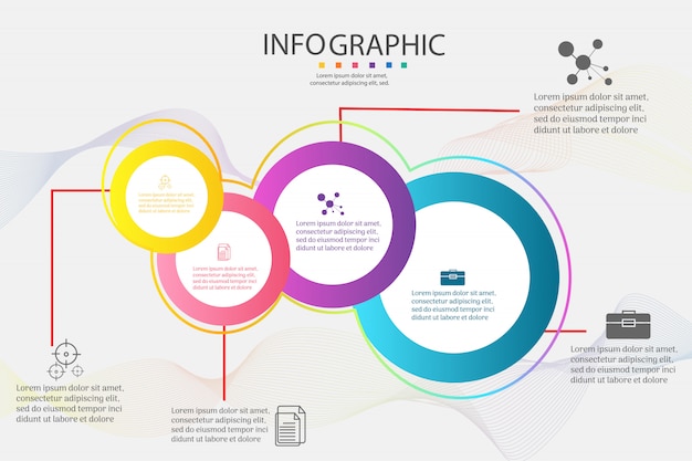 Дизайн бизнес шаблон 4 варианта инфографики элемент диаграммы.