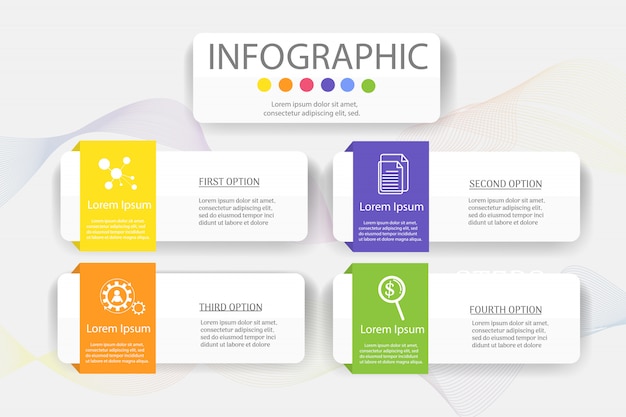 Design Business template 4 steps infographic chart element.