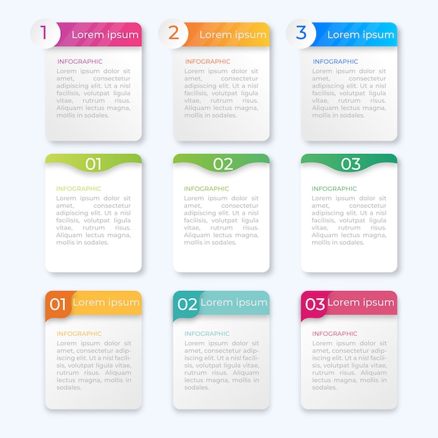 Design business template options infographic