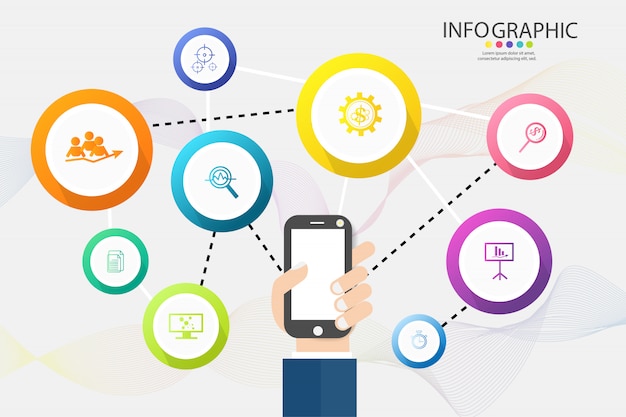 Design business template options or steps infographic chart element.