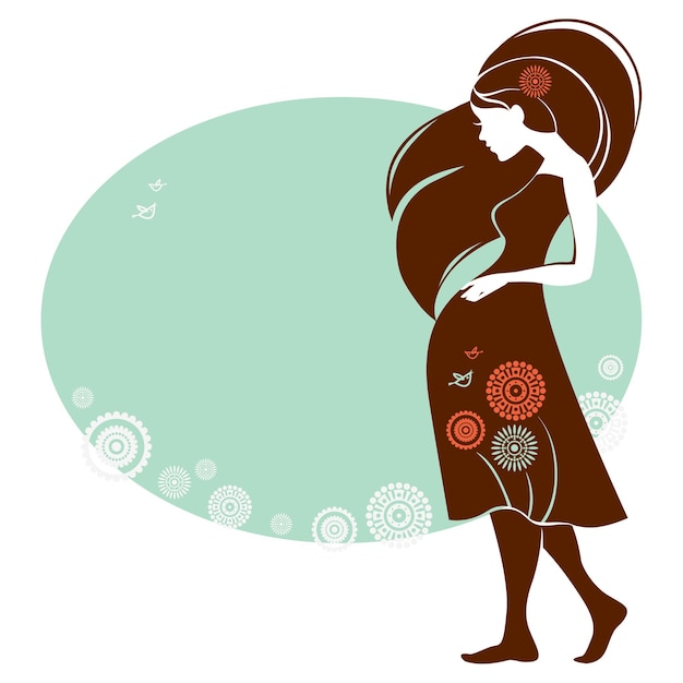 Design of card with silhouette of pregnant woman