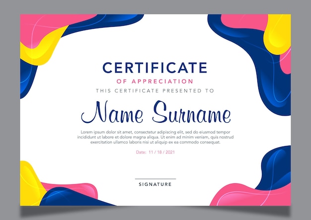 Design certificate of appreciation template