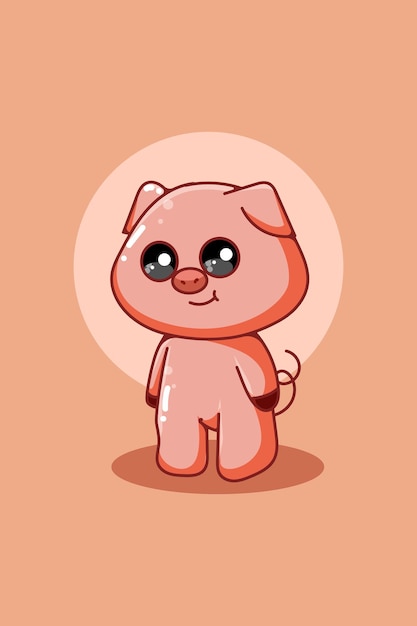 Design character of cute pig cartoon