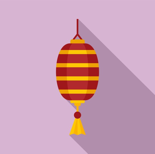Icona della lanterna cinese di design illustrazione piatta dell'icona vettoriale della lanterna cinese di design per il web design
