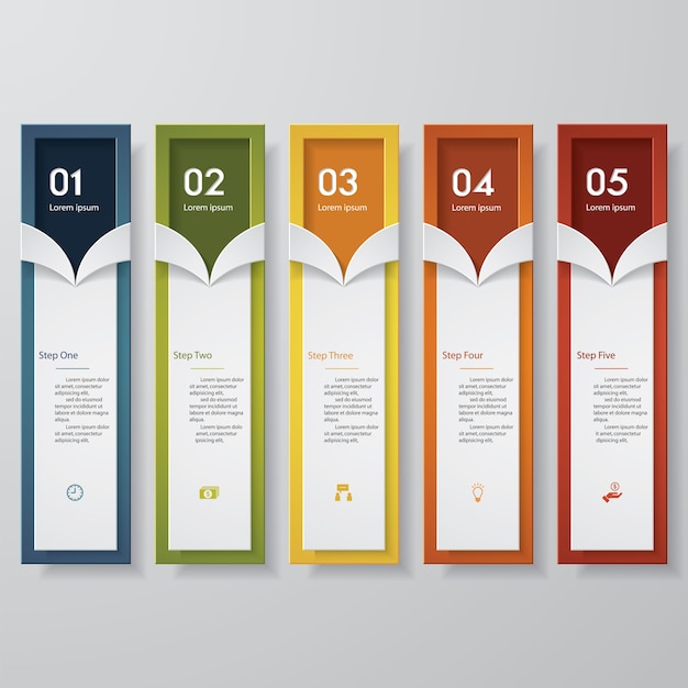 Vector design clean number banners template.