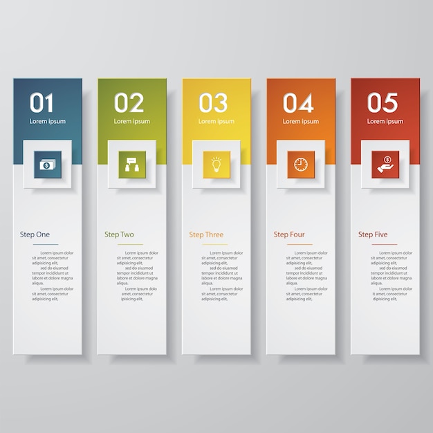 Vector design clean number banners template