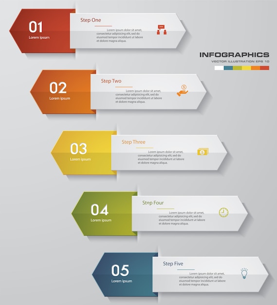 design clean number banners template