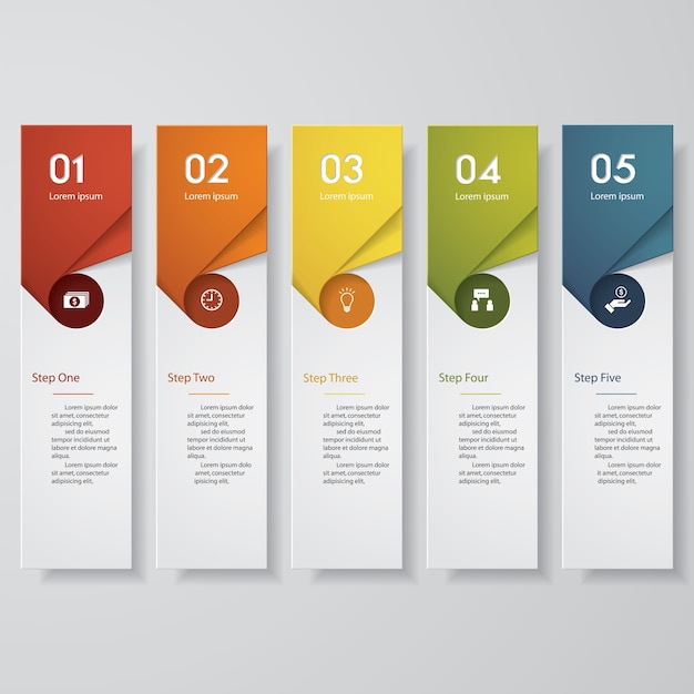 Design clean number banners template