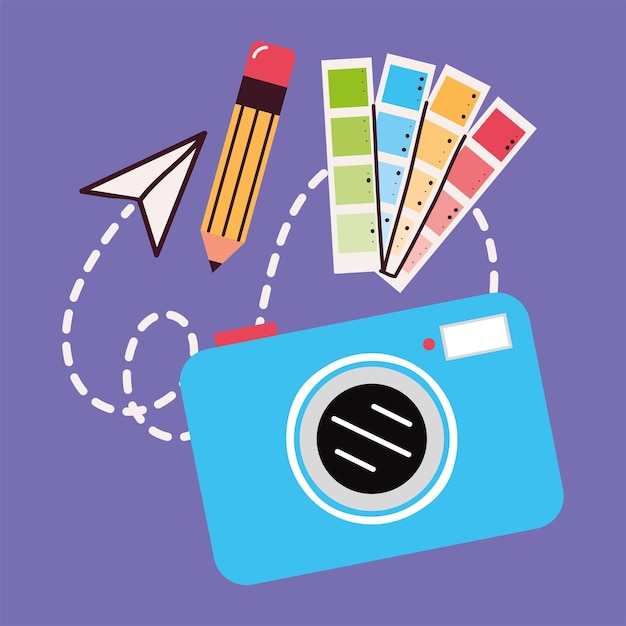 Vector design color guide and camera