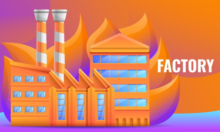Вектор дизайн-концепция фабрики на аннотации