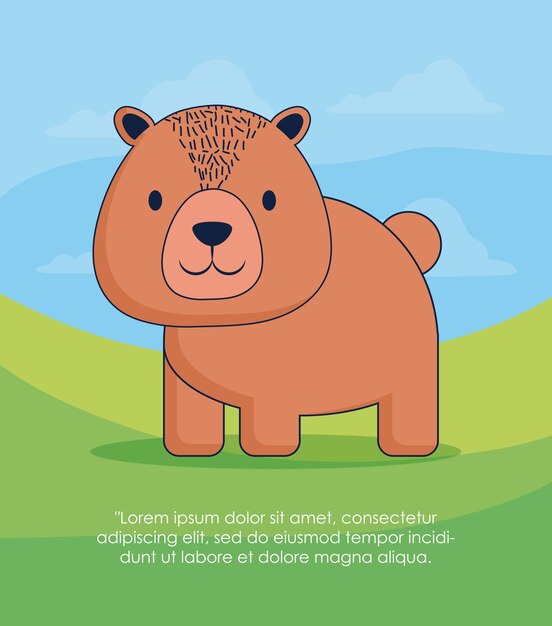 Design of cute bear icon 