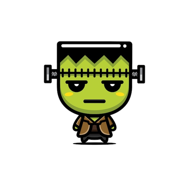 Vector design cute frankenstein mascot costume