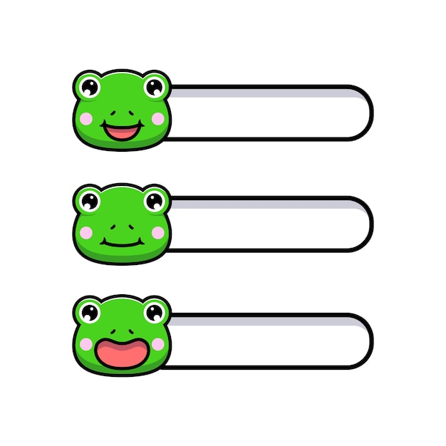 Design of cute frog head with blank text tag