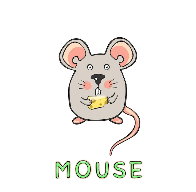 Design Cute mouse. small  for stock. Vector illustration