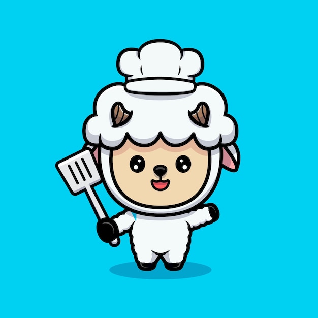 Design of cute sheep chef