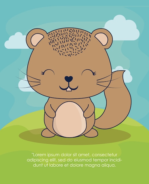 Design of cute squirrel icon 