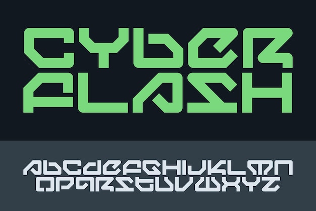 Vettore cyber flash typeface design alfabeto tipografia font lettera testo