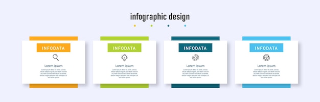 Vettore progettare un modello di infografica a diagramma con 4 opzioni